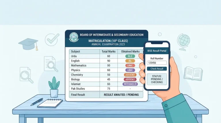 RLE, RL, UMC Matric Result Status Meanings 2026
