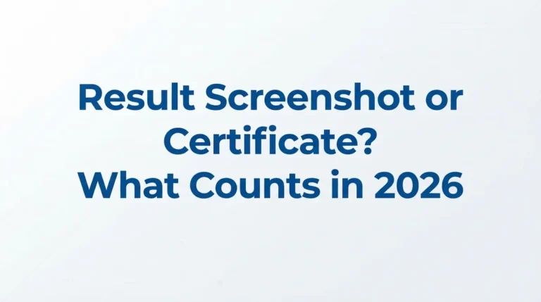 Result Screenshot or Certificate What Counts in 2026