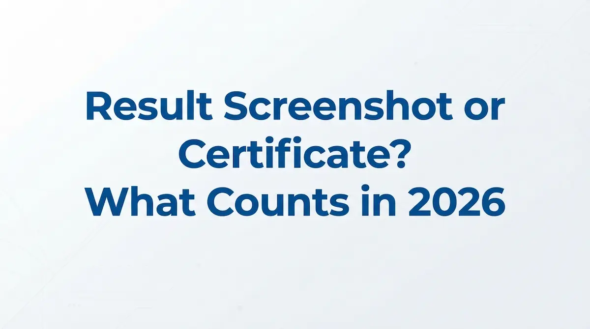 Result Screenshot or Certificate What Counts in 2026
